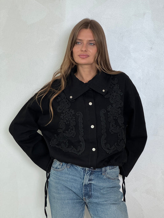 Black embroidery jacket - ROXO