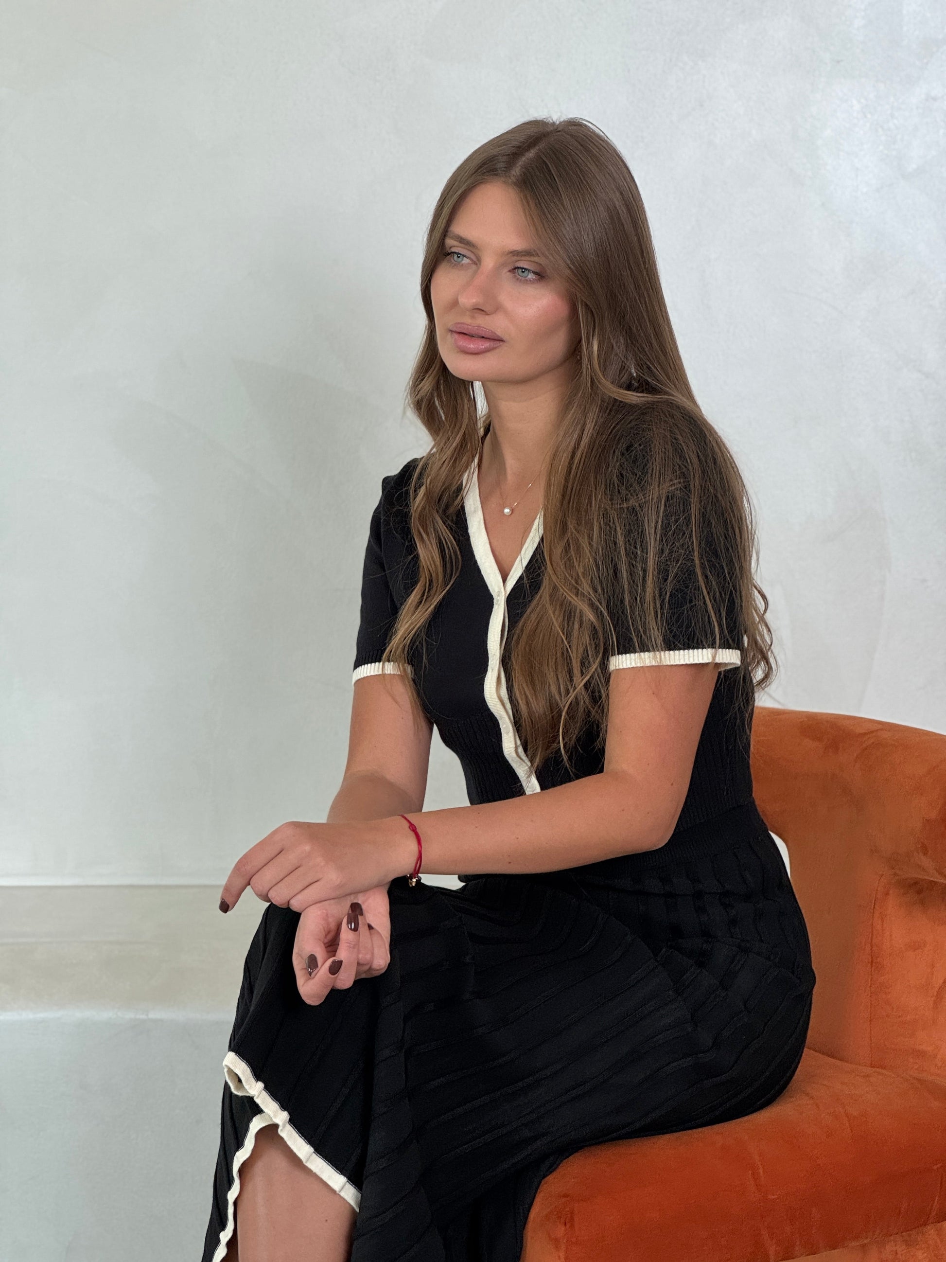 Black Knit Vest & Skirt Set - ROXO