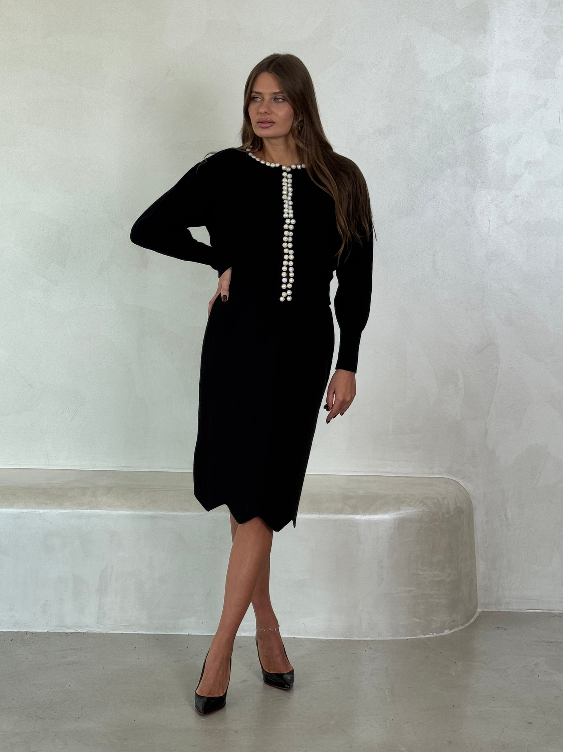 Black Midi Knit Skirt - ROXO