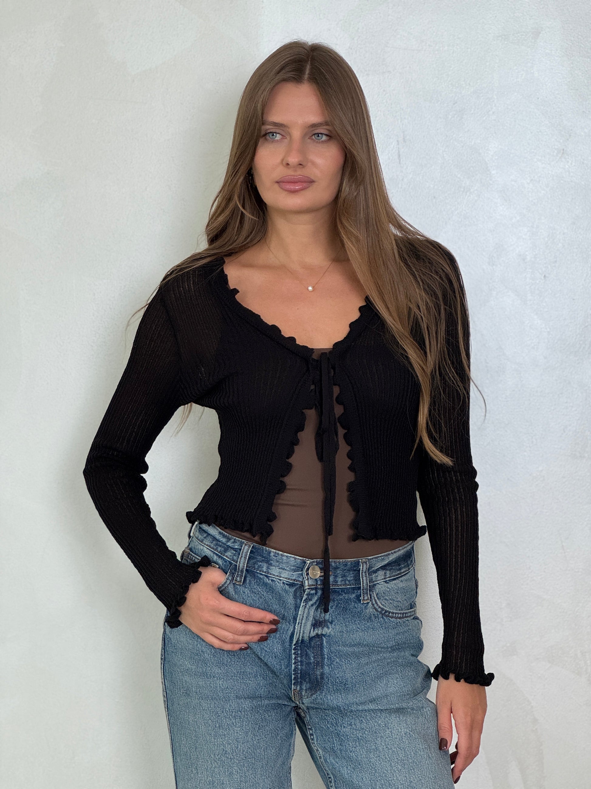 Black Semi - transparent top - ROXO