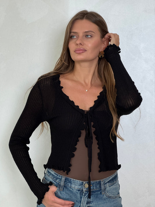 Black Semi - transparent top - ROXO