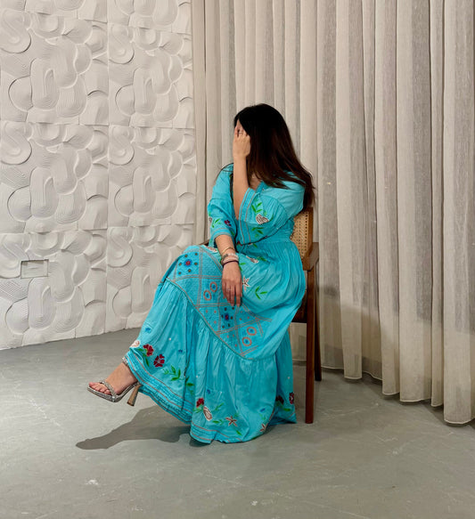 Blue forest - hand embroidery.