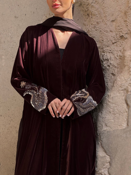 Copper Embroidery Abaya - ROXO