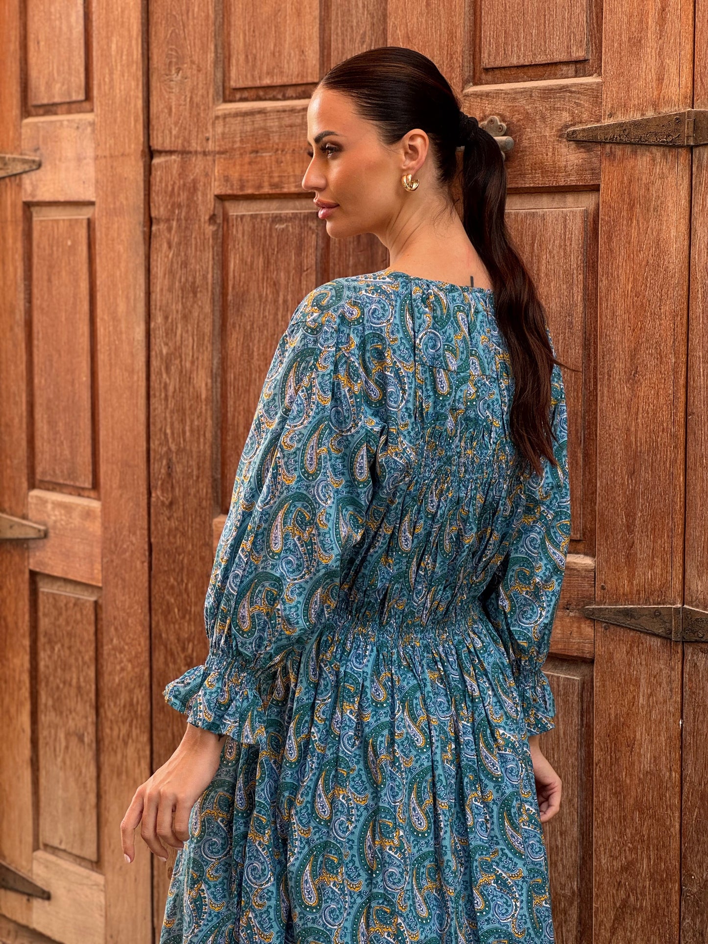 Daisy Indian Cotton Kaftan 5 - ROXO