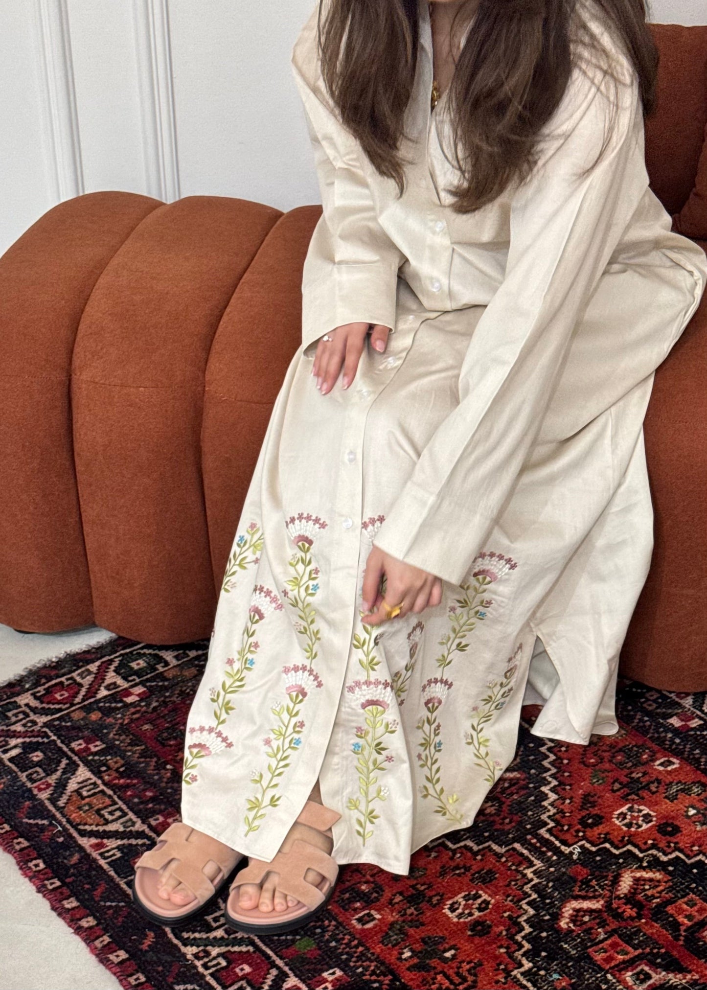 Floral shirt dress kaftan - ROXO