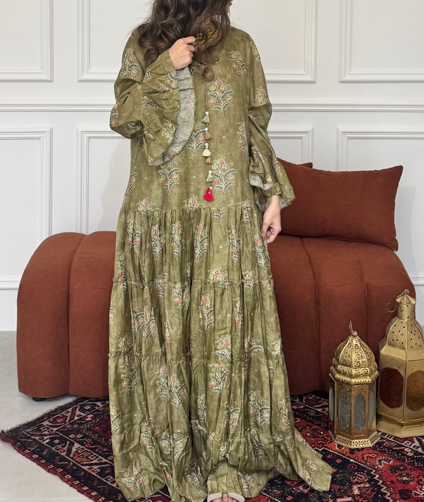 Garden glow cotton kaftan - ROXO