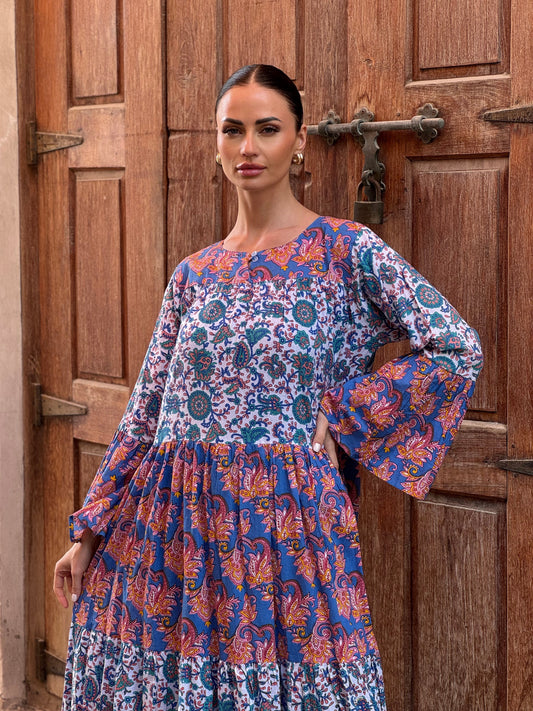 Jasmine Indian Cotton Kaftan 2 - ROXO