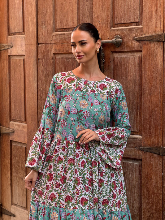 Jasmine Indian Cotton Kaftan 5 - ROXO