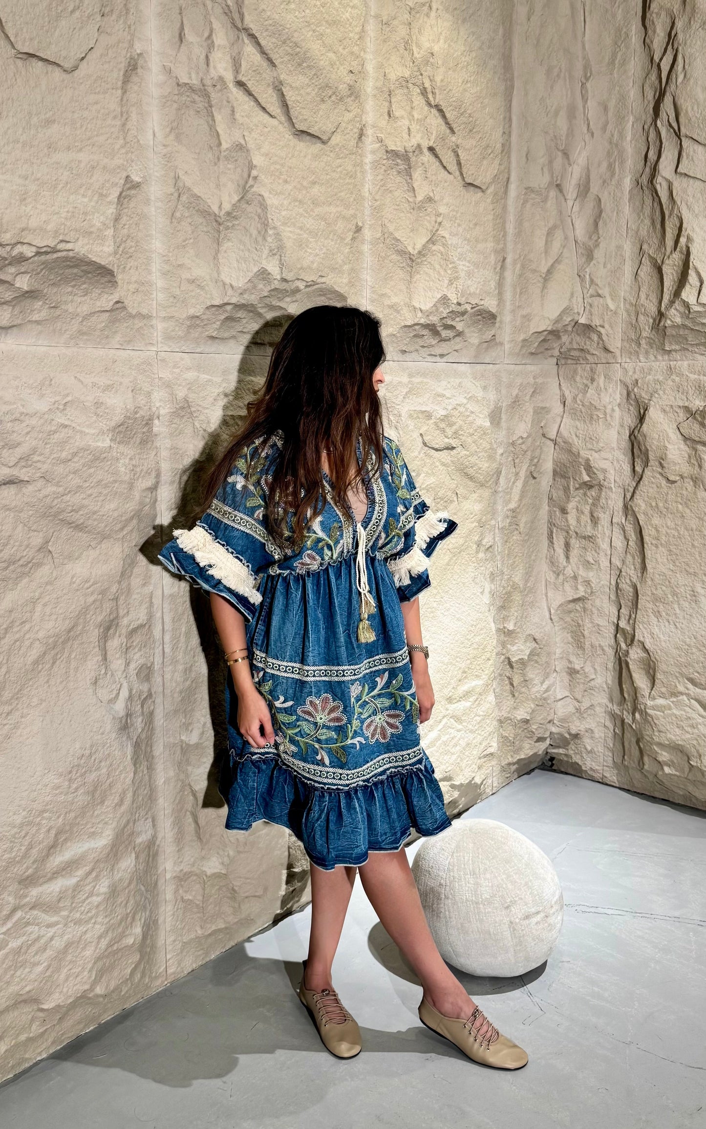 Jewel dress - hand embroidery - ROXO