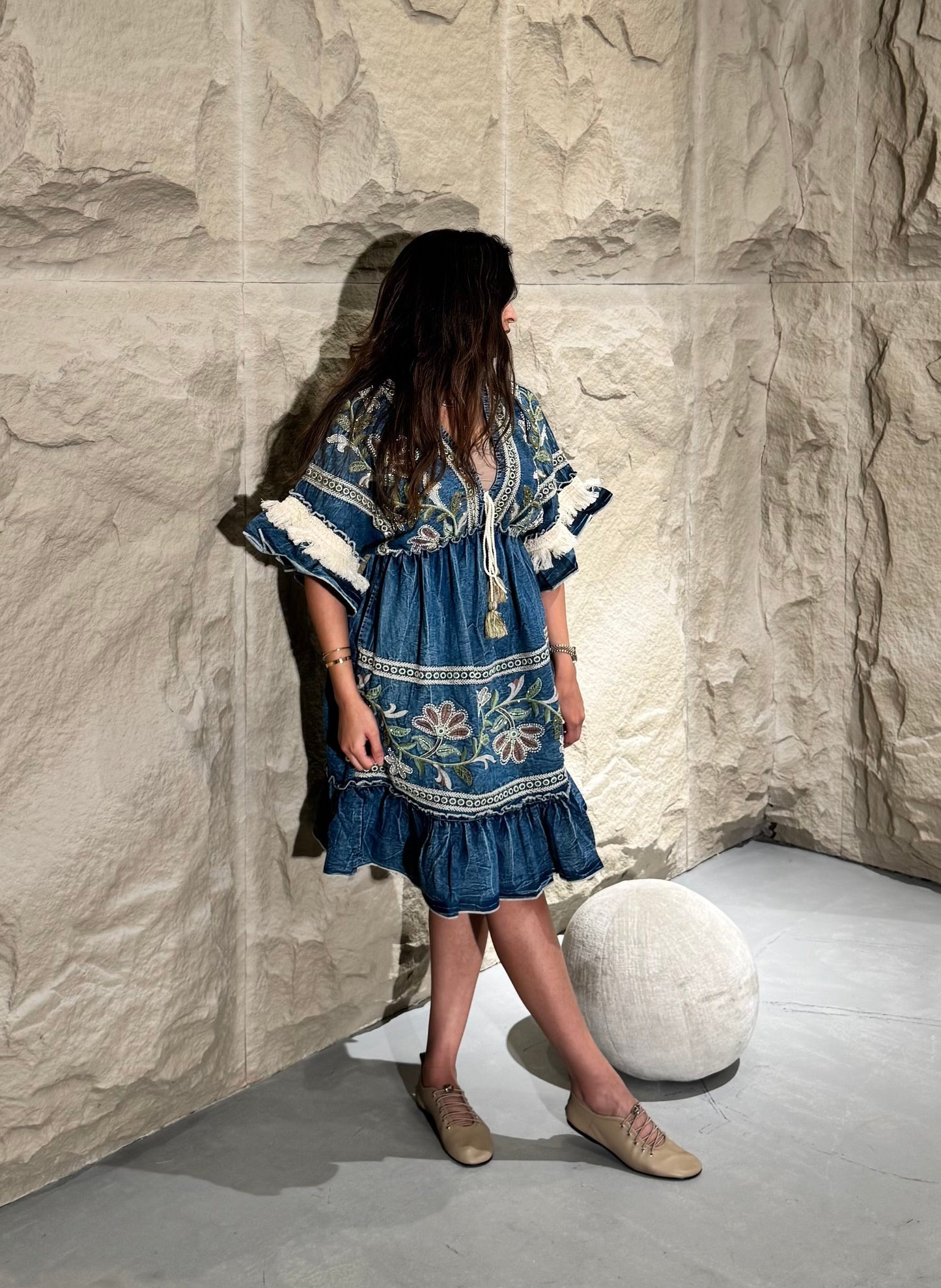 Jewel dress - hand embroidery - ROXO