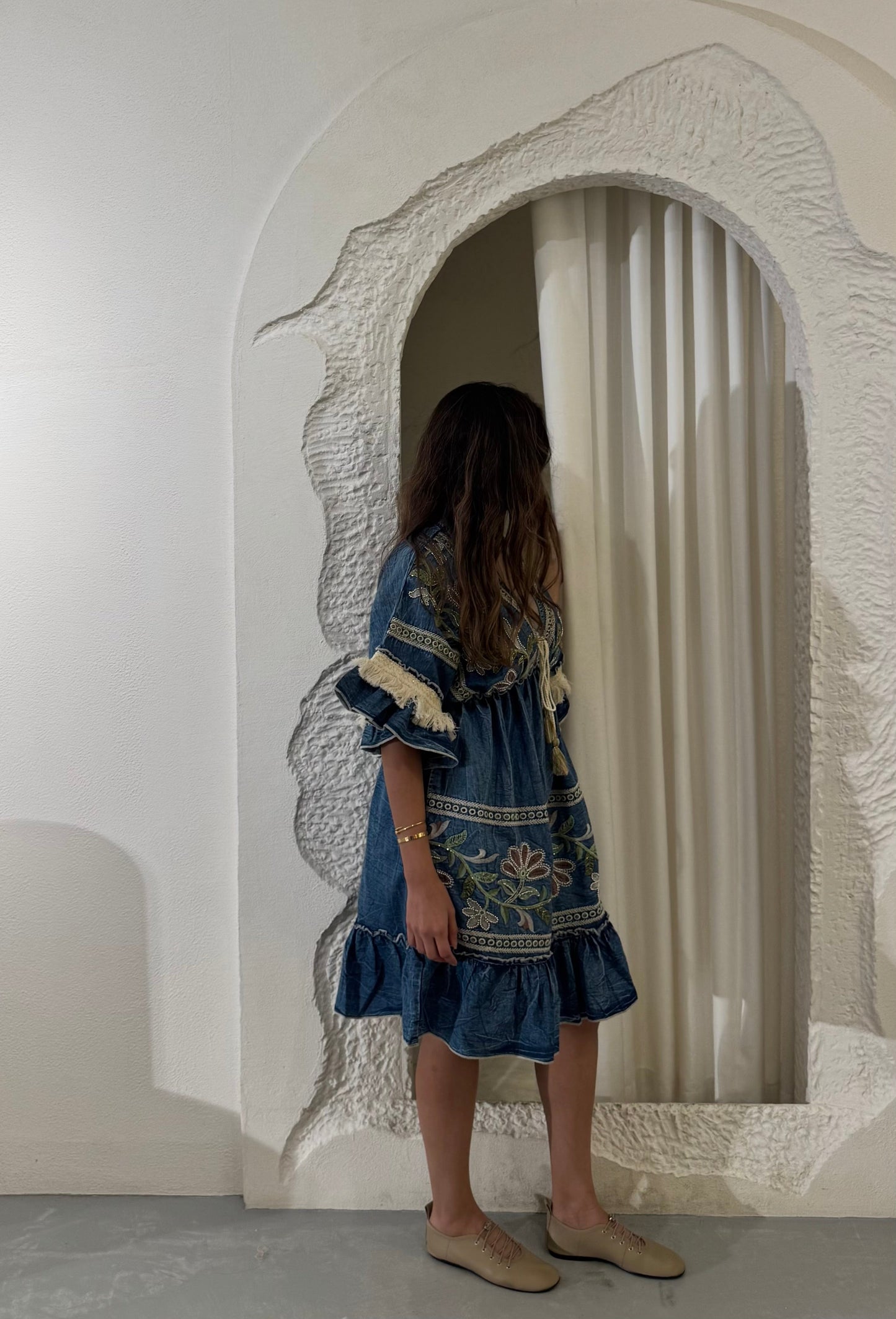 Jewel dress - hand embroidery - ROXO