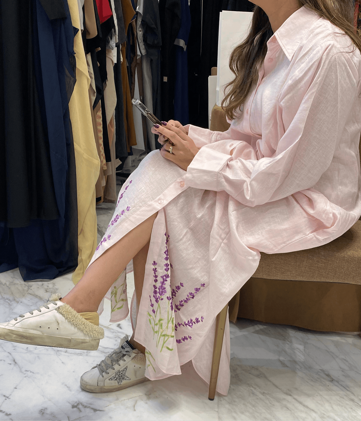 Lavender shirt dress kaftan - ROXO