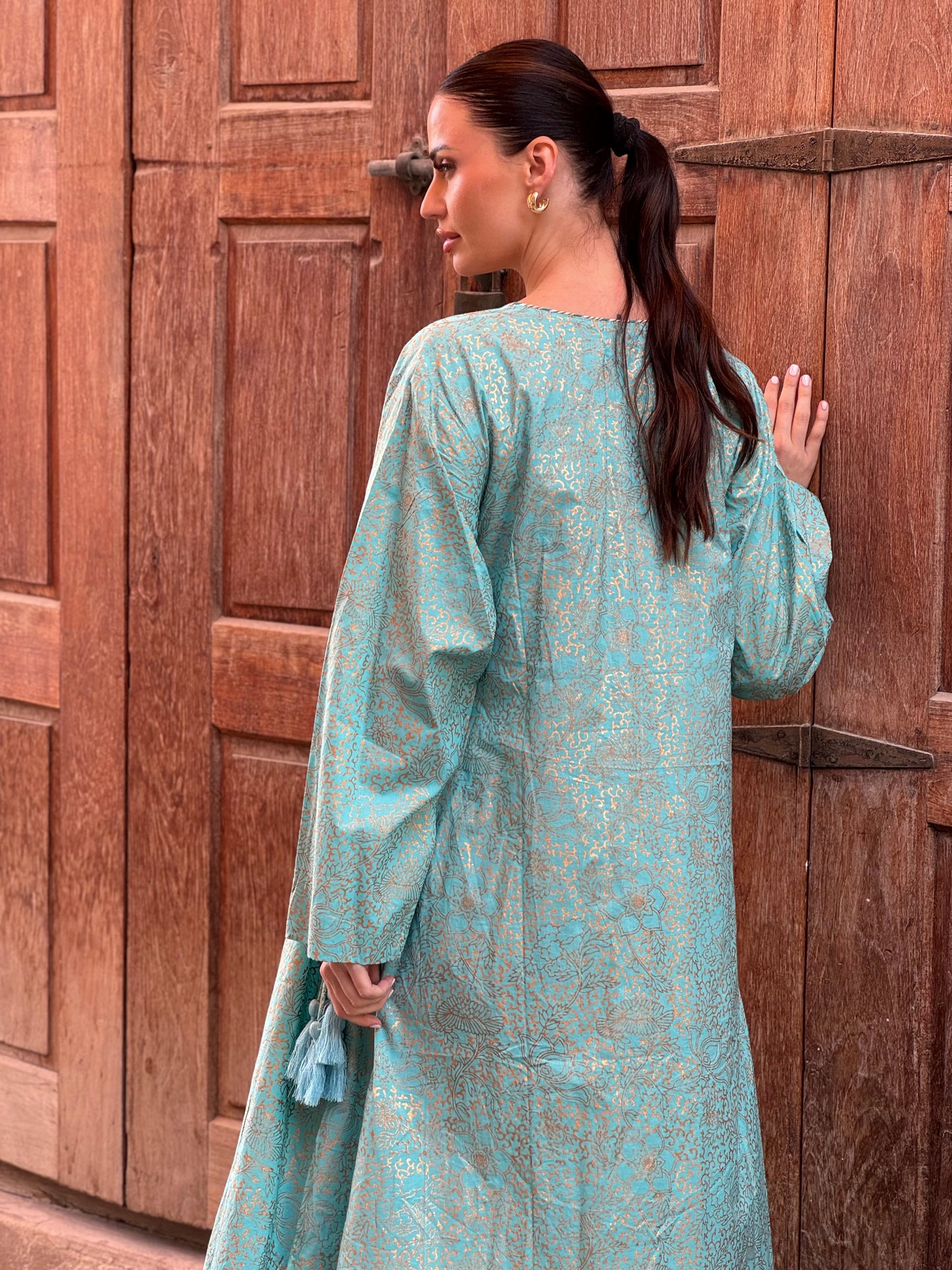 Lotus Indian Cotton Kaftan 2 - ROXO