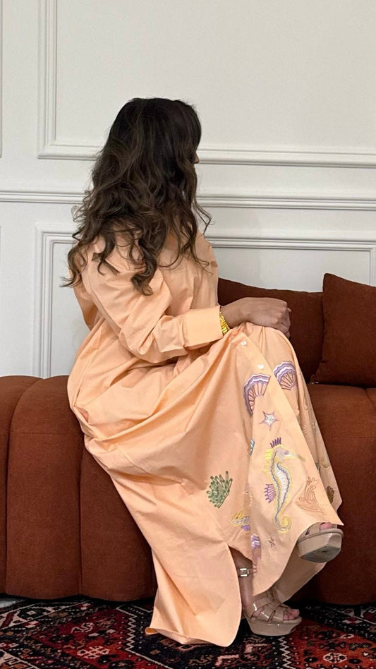 Sea life shirt dress kaftan.