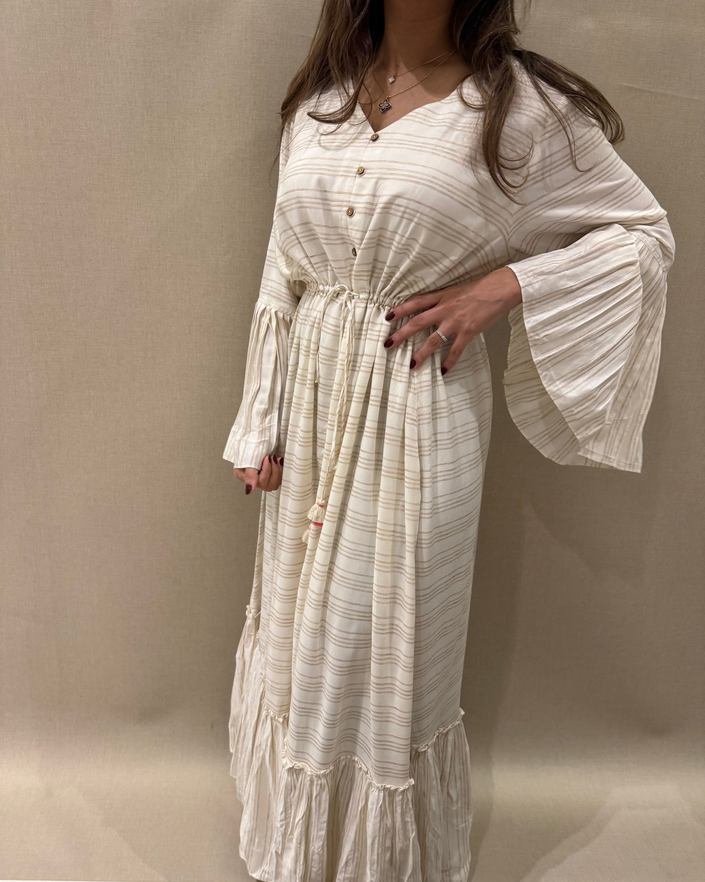 Stripes cotton kaftan - ROXO