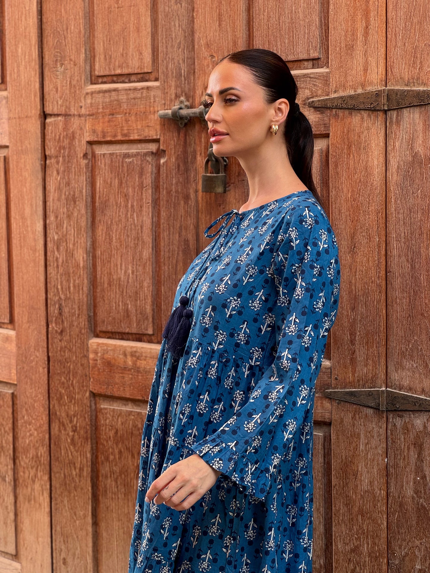 Sunflower Indian Cotton Kaftan 1 - ROXO