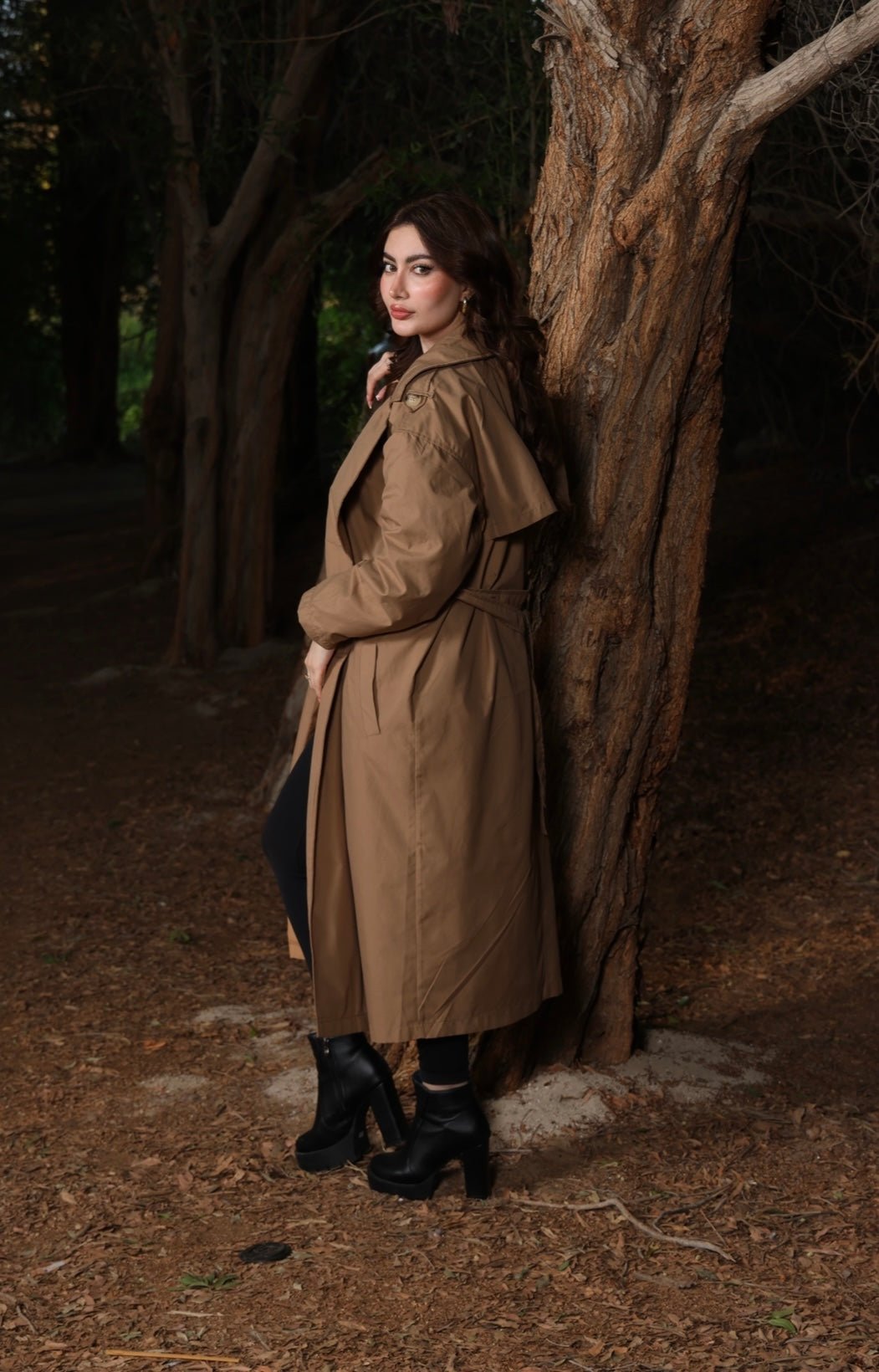 Oversize double breasted trench coat - Roxo