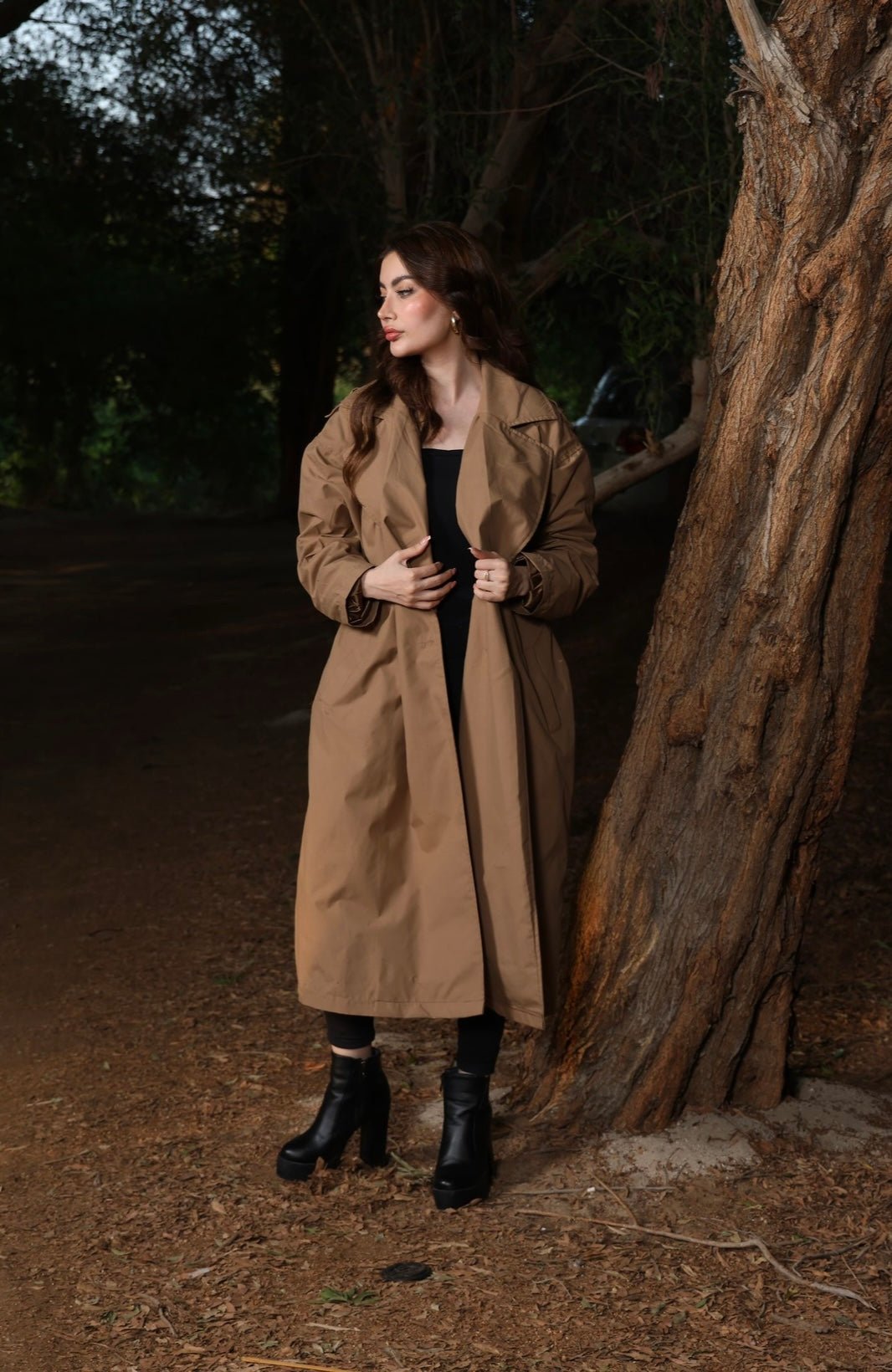 Oversize double breasted trench coat - Roxo