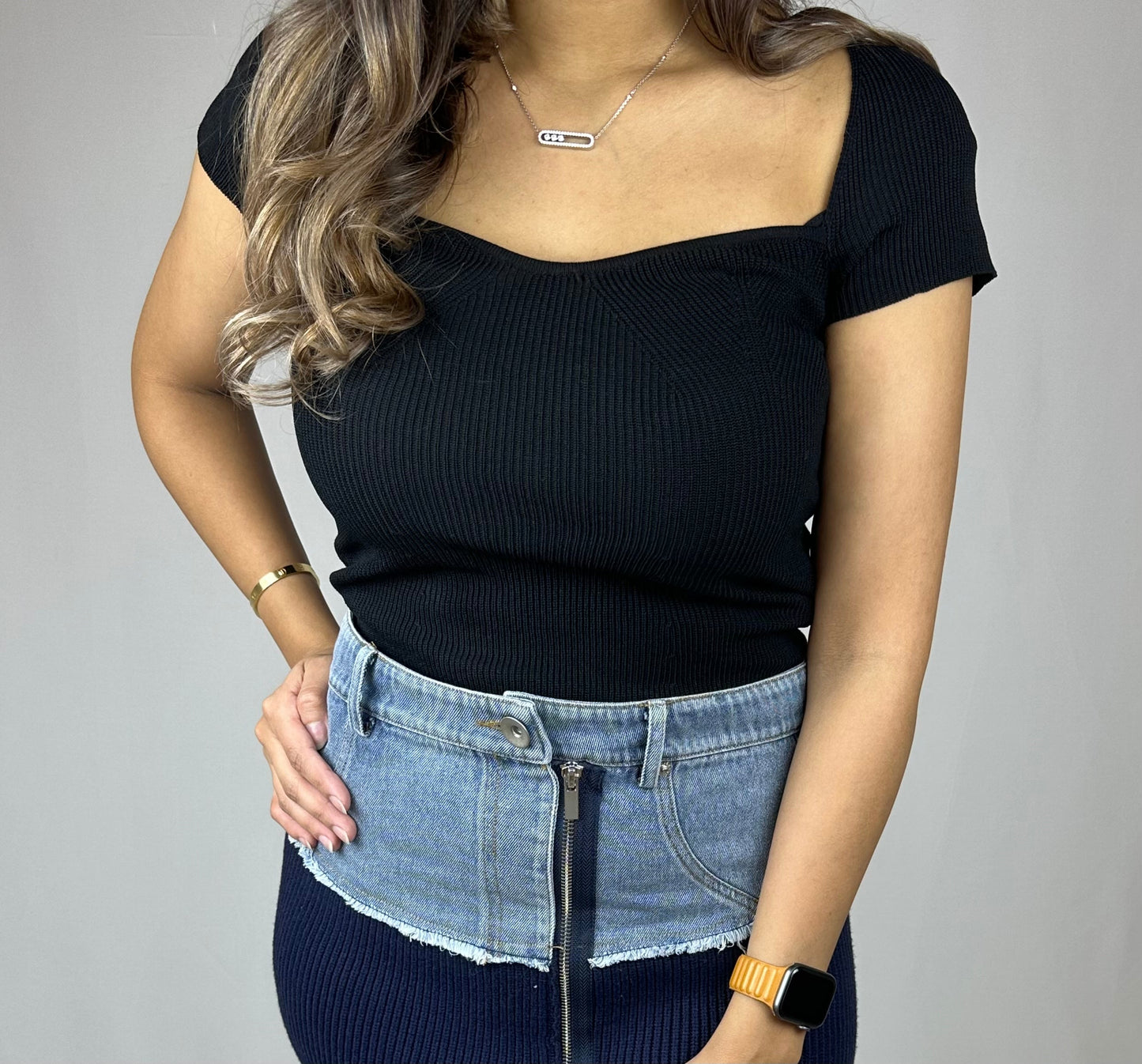 Short sleeve basic top - Roxo