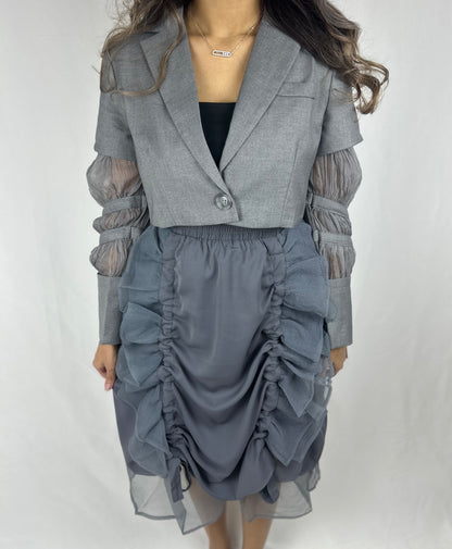 Grey blazer & skirt set