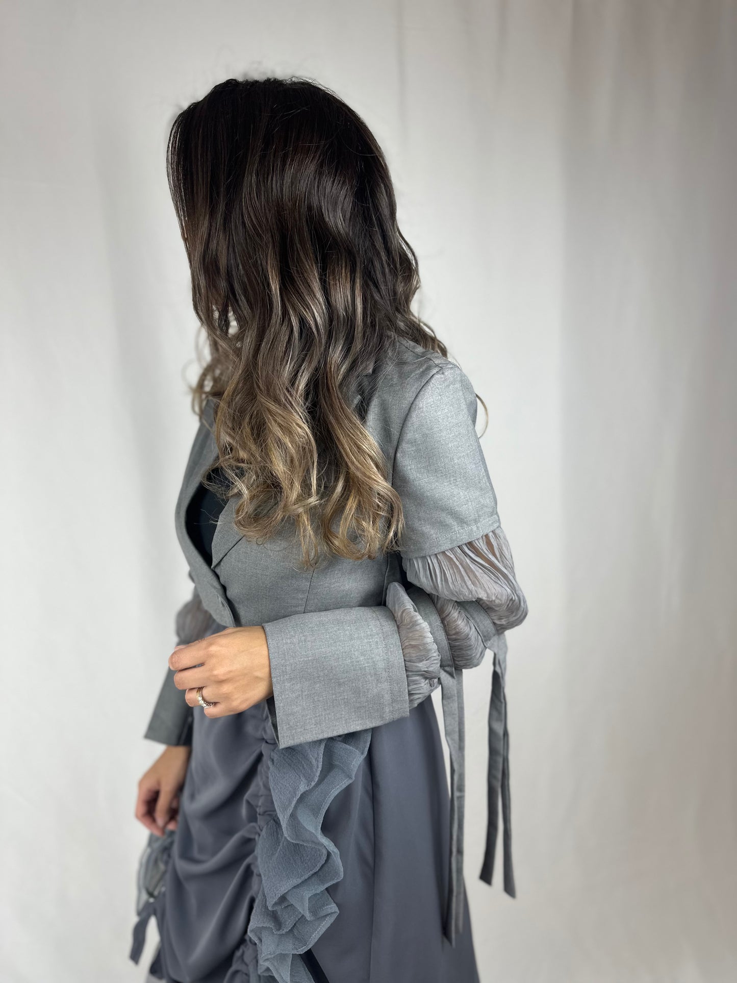 Grey blazer & skirt set