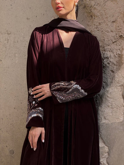 Copper Embroidery Abaya - ROXO
