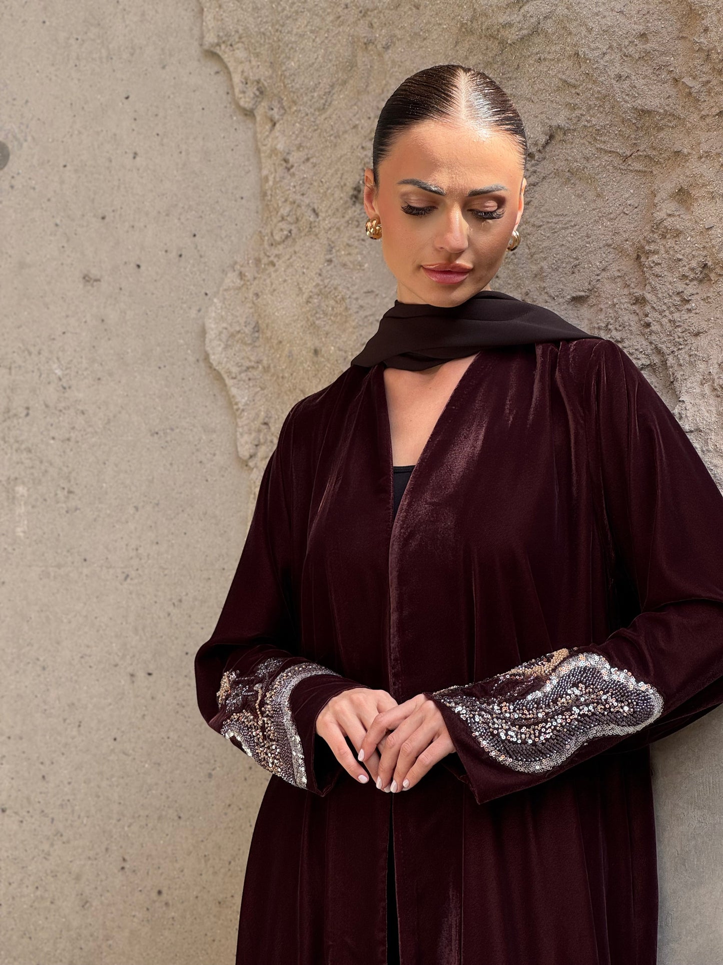Copper Embroidery Abaya - ROXO