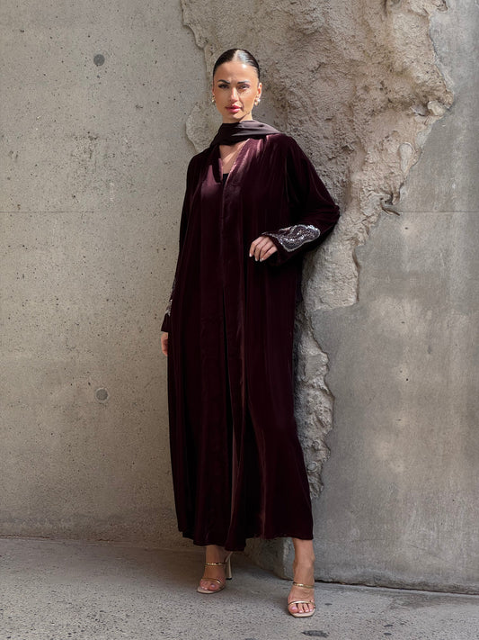 Copper Embroidery Abaya - ROXO
