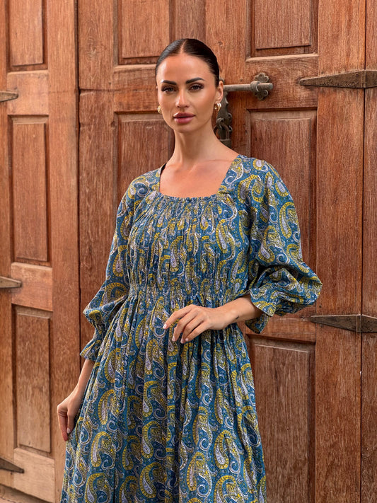 Daisy Indian Cotton Kaftan 1 - ROXO