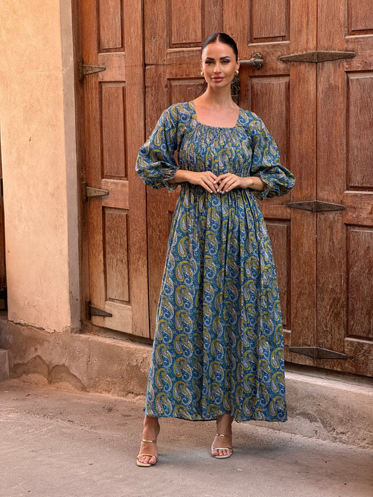 Daisy Indian Cotton Kaftan 1 - ROXO