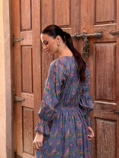 Daisy Indian Cotton Kaftan 2 - ROXO