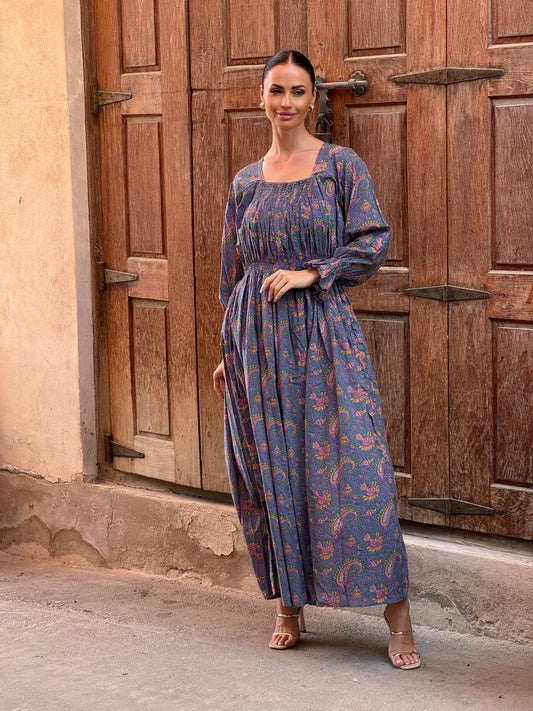 Daisy Indian Cotton Kaftan 2 - ROXO