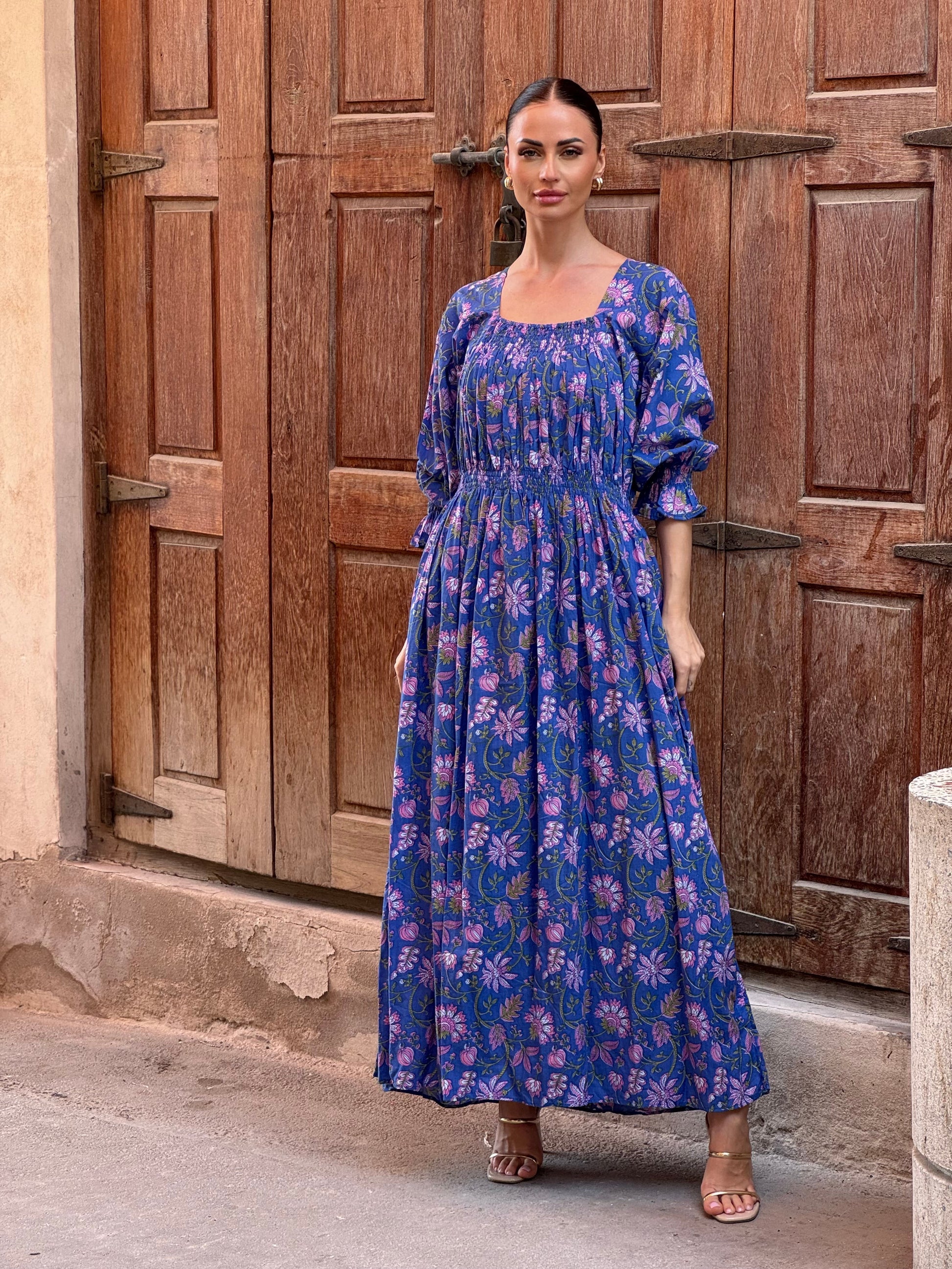 Daisy Indian Cotton Kaftan 4 - ROXO