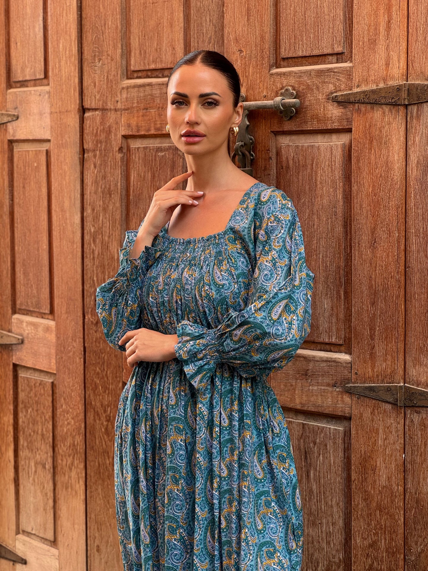 Daisy Indian Cotton Kaftan 5 - ROXO