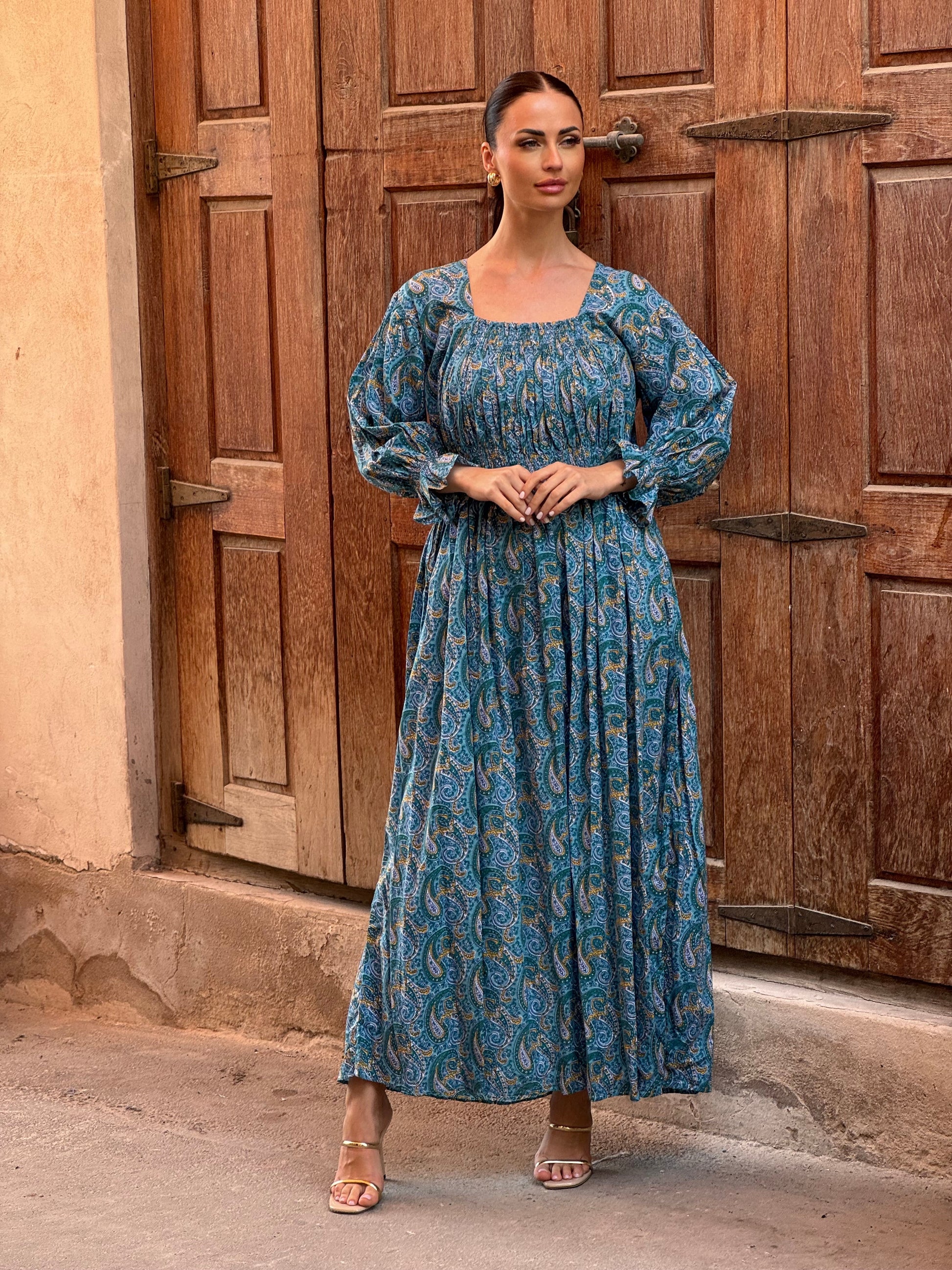 Daisy Indian Cotton Kaftan 5 - ROXO