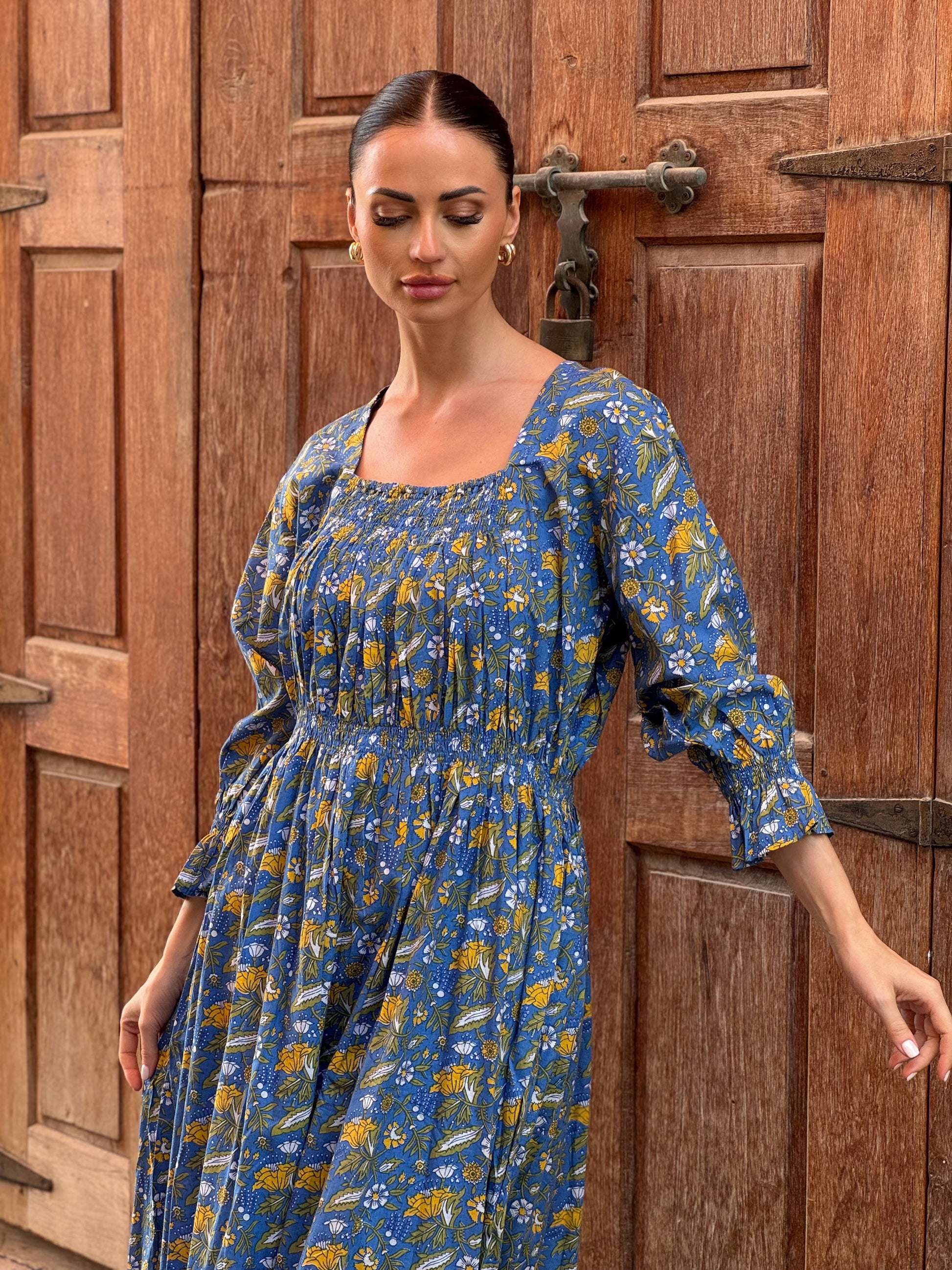 Daisy Indian Cotton Kaftan 6 - ROXO