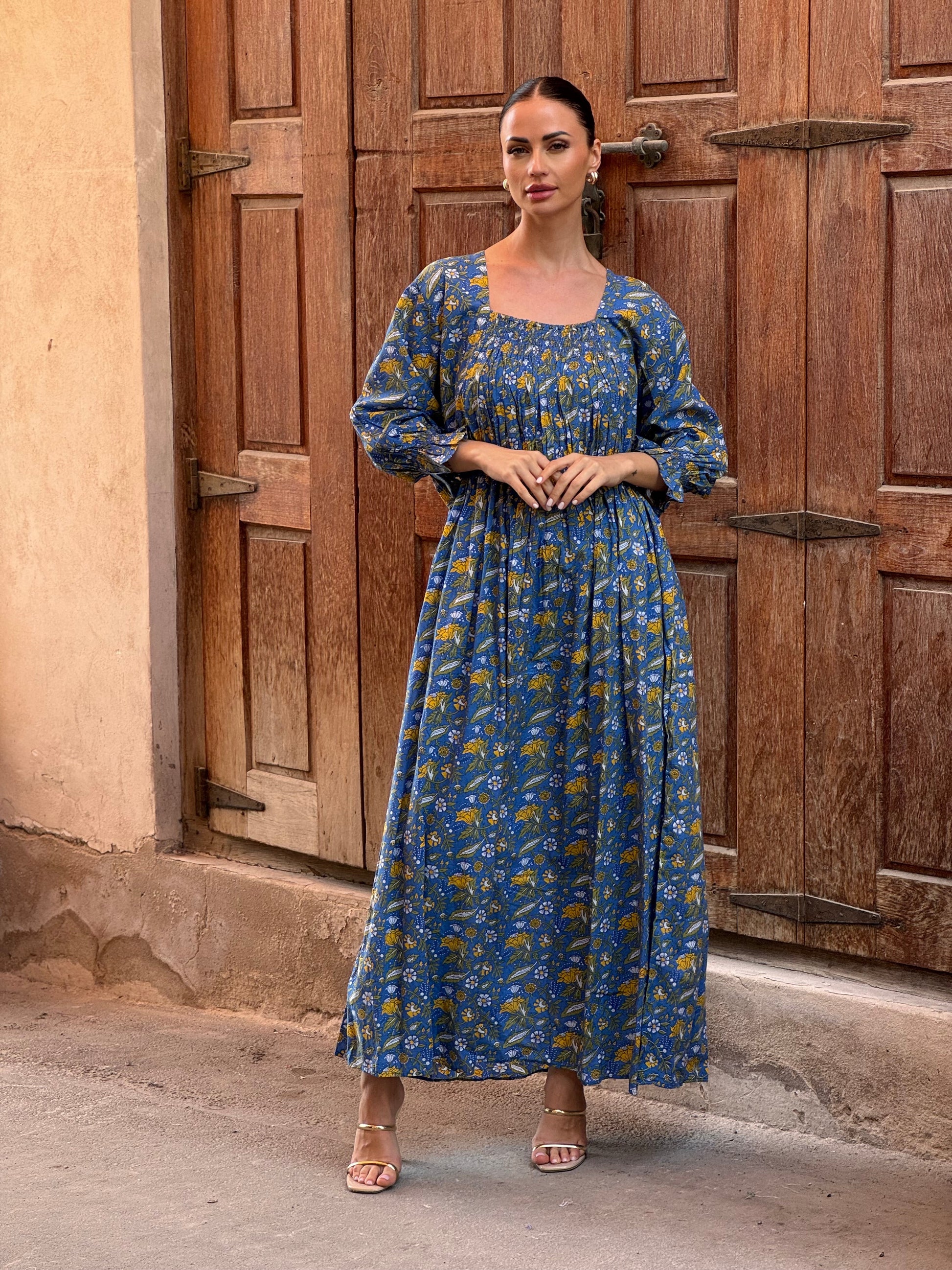 Daisy Indian Cotton Kaftan 6 - ROXO