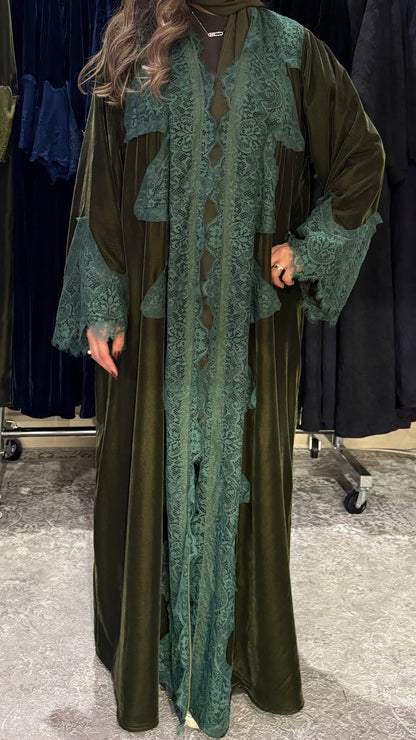 Green Velvet Abaya - ROXO