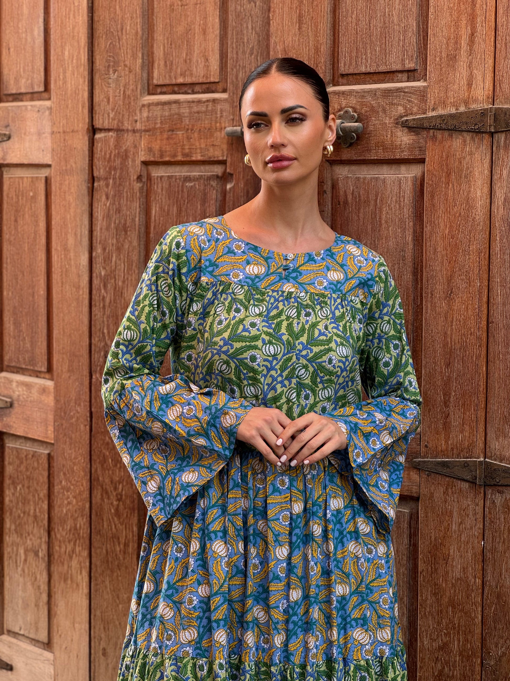 Jasmine Indian Cotton Kaftan 1 - ROXO