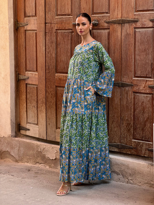 Jasmine Indian Cotton Kaftan 1 - ROXO