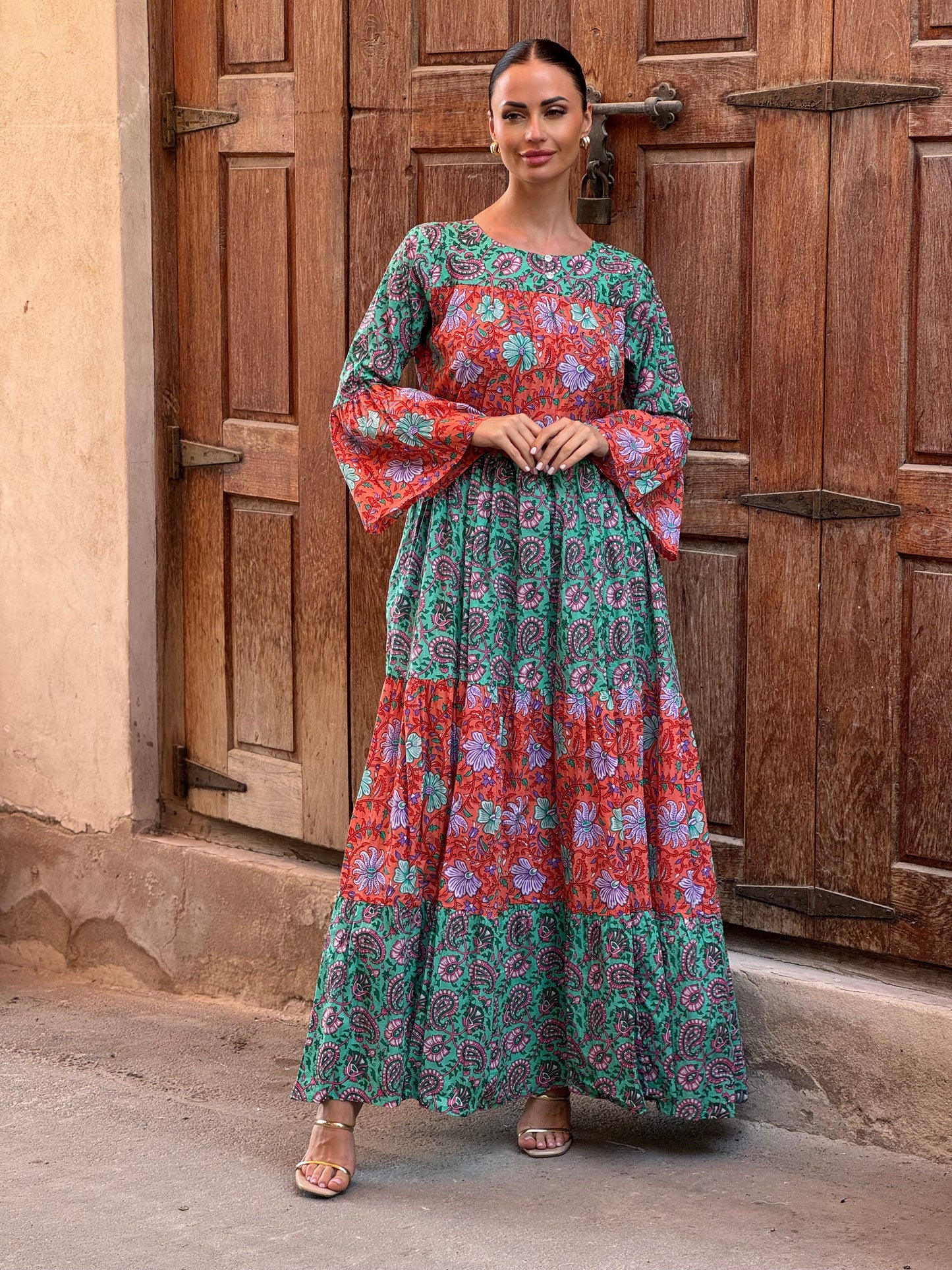 Jasmine Indian Cotton Kaftan 3 - ROXO