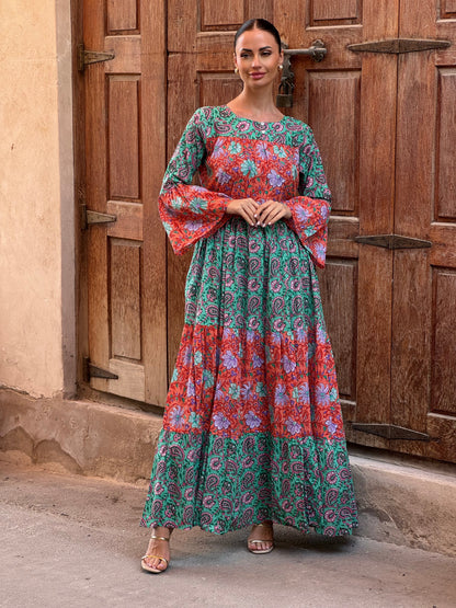 Jasmine Indian Cotton Kaftan 3 - ROXO