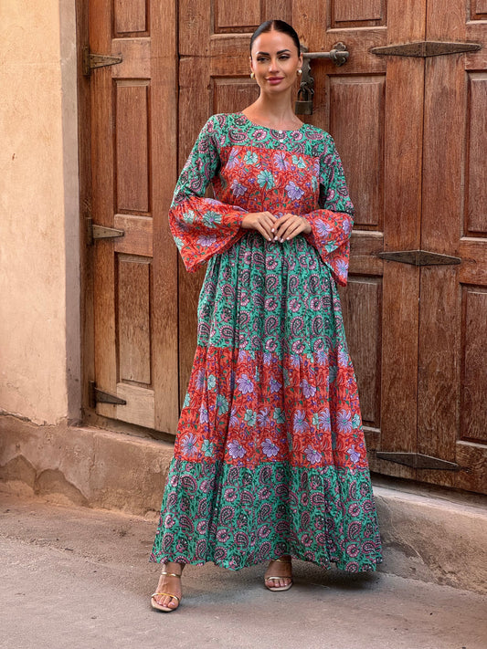 Jasmine Indian Cotton Kaftan 3 - ROXO