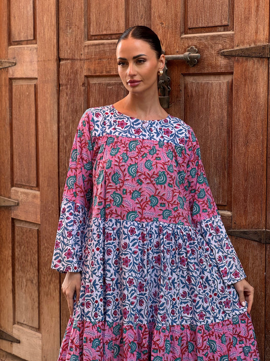 Jasmine Indian Cotton Kaftan 4 - ROXO