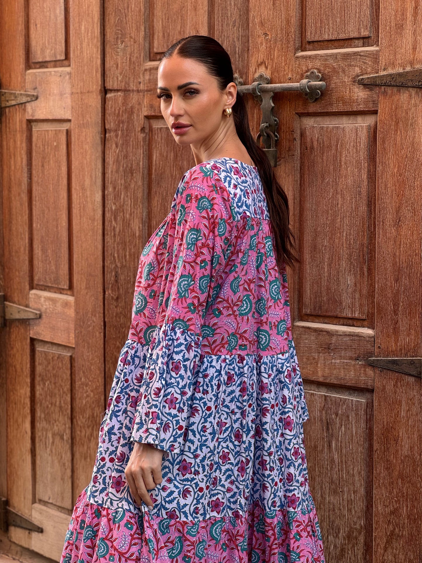 Jasmine Indian Cotton Kaftan 4 - ROXO