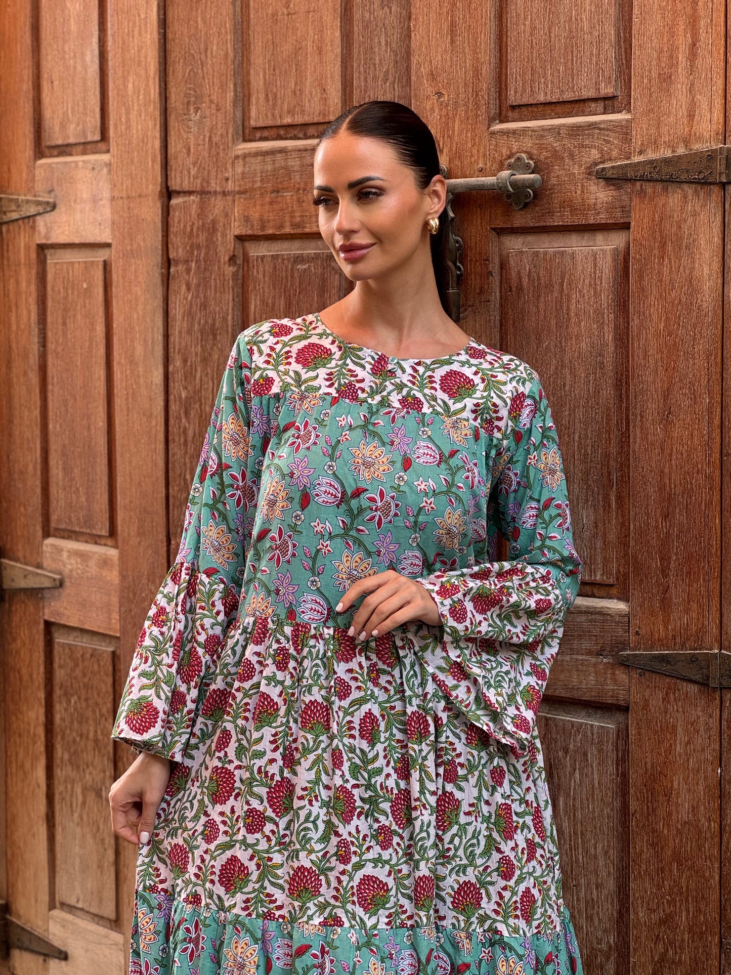 Jasmine Indian Cotton Kaftan 5 - ROXO