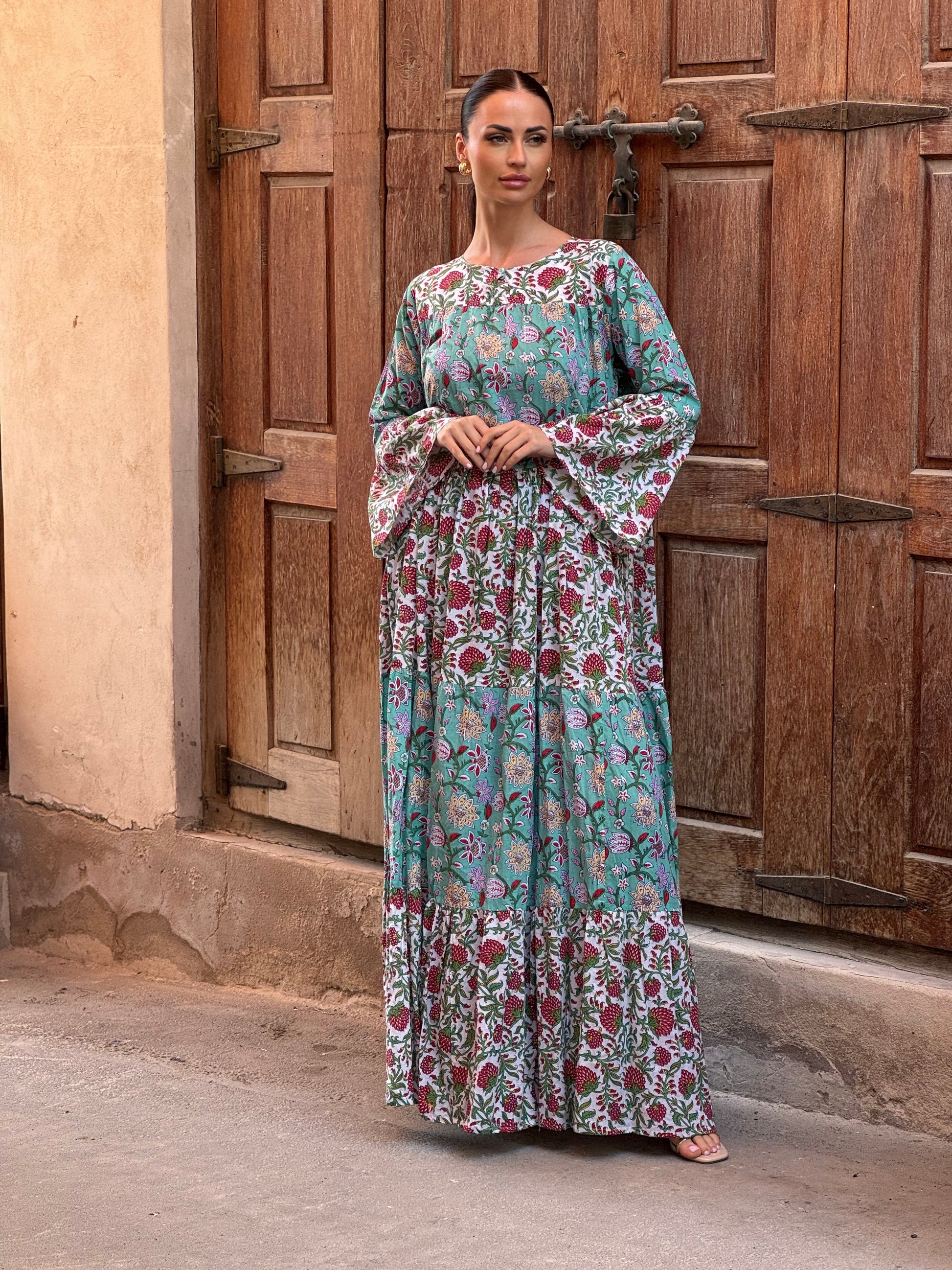 Jasmine Indian Cotton Kaftan 5 - ROXO