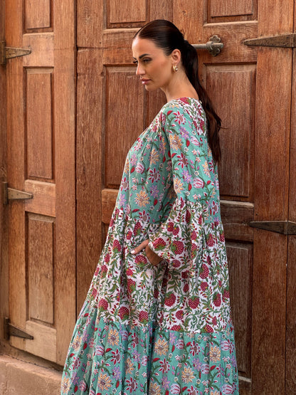 Jasmine Indian Cotton Kaftan 5 - ROXO