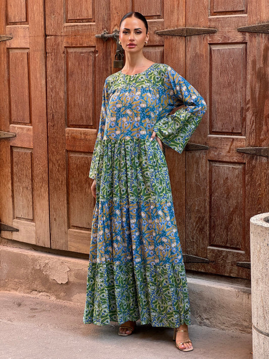 Jasmine Indian Cotton Kaftan 7 - ROXO