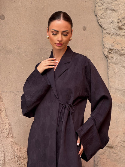 Lily Blazer Side Tie Abaya - ROXO